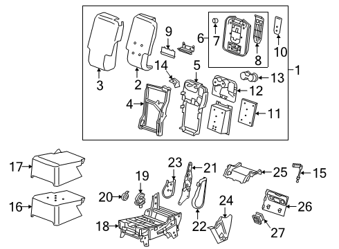 2021 GMC Sierra 1500 Front Seat Components Diagram
