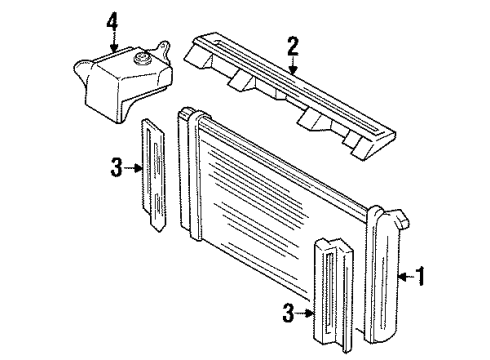 1991 Buick Park Avenue Radiator & Components Diagram