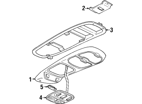 2000 Pontiac Grand Prix Roof Console & Courtesy Lamps Diagram
