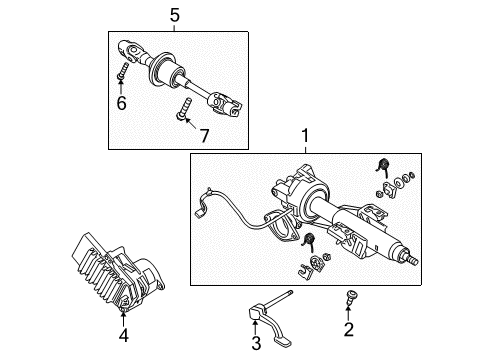2009 Saturn Aura Steering Column & Wheel, Steering Gear & Linkage Diagram 3 - Thumbnail