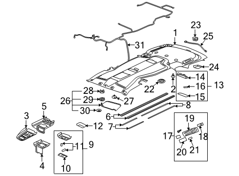 2006 Chevy Uplander Interior Trim - Roof Diagram