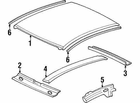 2000 Pontiac Grand Prix Roof & Components, Exterior Trim Diagram