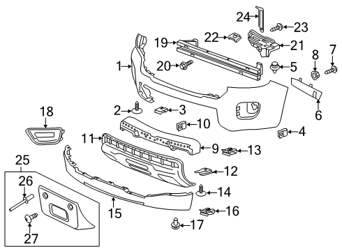 2017 Chevy Colorado License Bracket Diagram for 22891635
