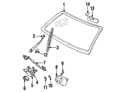 1997 GMC C2500 Suburban Windshield Glass Diagram
