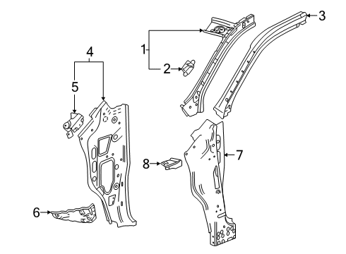 2023 Chevy Silverado 1500 Hinge Pillar Diagram