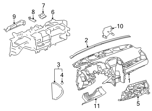 2007 Cadillac SRX Steering Column Bracket Diagram for 15207996