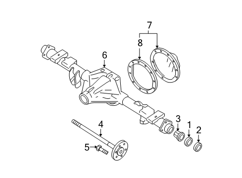 2007 Cadillac Escalade EXT Axle Housing - Rear Diagram