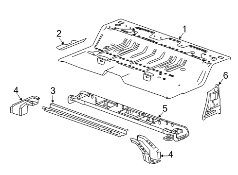 2017 Chevy Colorado Front Crossmember Extension, Rear Passenger Side Diagram for 23214242