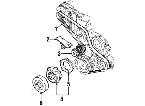2002 Oldsmobile Silhouette Water Pump, Belts & Pulleys Diagram