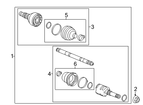 2016 Buick LaCrosse Drive Axles - Rear Diagram