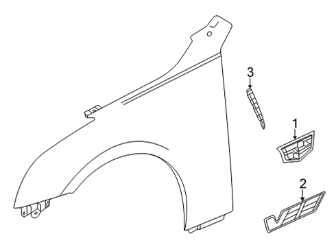 2022 Cadillac CT4 Exterior Trim - Fender Diagram