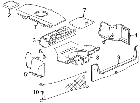 2000 Cadillac Seville Interior Trim - Rear Body Diagram