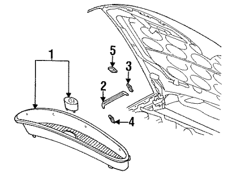1997 Buick Riviera Grille & Components Diagram