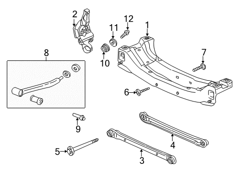 2000 Pontiac Grand Am Rear Suspension Components, Stabilizer Bar Diagram 2 - Thumbnail
