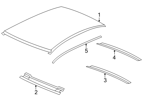 2007 Saturn Aura Roof & Components, Exterior Trim Diagram 2 - Thumbnail