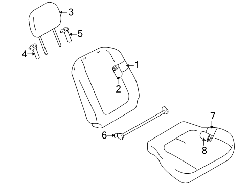 2004 Chevy Tracker Seat Cushion Pad Diagram for 91174981