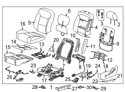 2017 GMC Sierra 2500 HD Lumbar Support Diagram for 22878863