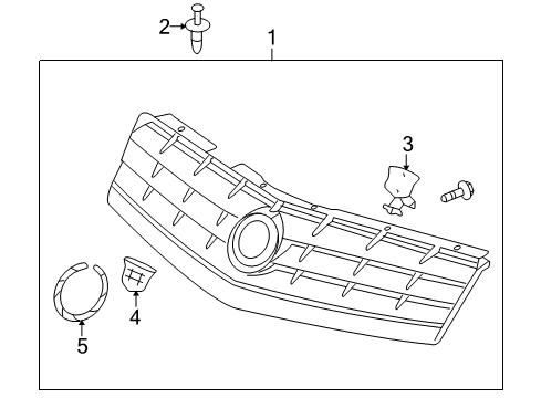 2007 Cadillac XLR Grille & Components Diagram