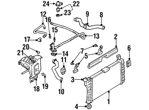 1995 Chevy Monte Carlo Radiator & Components Diagram