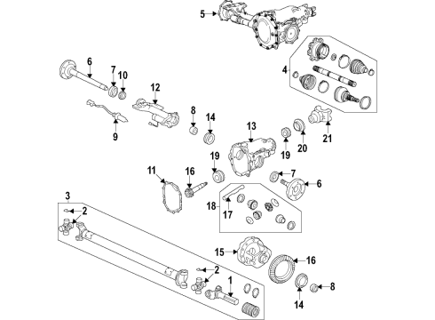 2020 Chevy Silverado 2500 HD Front Axle, Differential, Drive Axles, Propeller Shaft Diagram