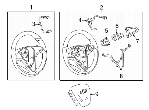 2022 Chevy Spark Steering Wheel & Trim Diagram