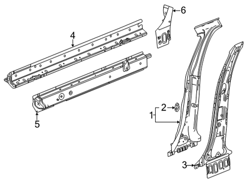2020 Buick Encore GX Center Pillar & Rocker Diagram