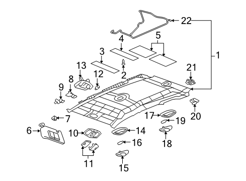 2008 Pontiac Torrent Interior Trim - Roof Diagram