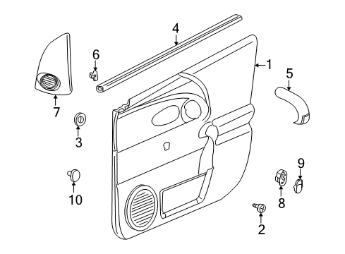 2007 Saturn Vue Interior Trim - Front Door Diagram