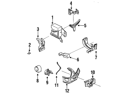 1993 Chevy Beretta Mount Bracket Diagram for 12354851