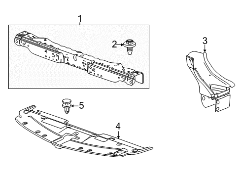 2014 Chevy Volt Radiator Support, Splash Shields Diagram