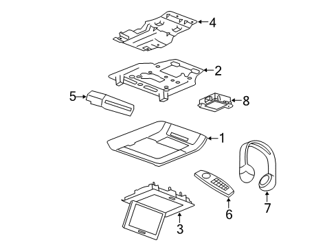 2013 GMC Yukon XL 2500 Entertainment System Components Diagram