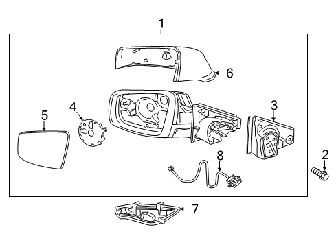 2013 Buick LaCrosse Outside Mirrors Diagram