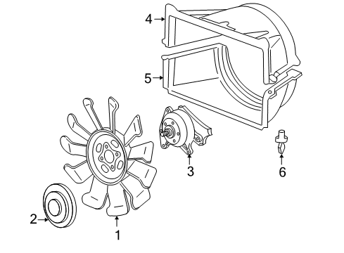 2004 Chevy Silverado 2500 HD Lower Shroud Diagram for 15196054