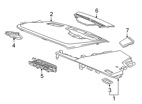 2018 Cadillac XT5 Upper Trim Panel, Passenger Side Diagram for 84155234