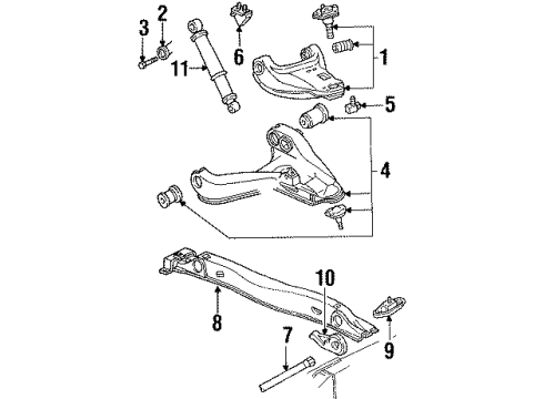 1993 Chevy S10 Torsion Bar, Front Passenger Side Diagram for 14056382