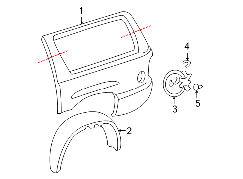 2006 Cadillac Escalade ESV Quarter Panel & Components Diagram