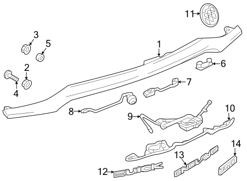 2018 Buick Enclave Exterior Trim - Lift Gate Diagram