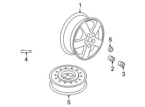 2007 Saturn Vue Wheels, Covers & Trim Diagram 2 - Thumbnail