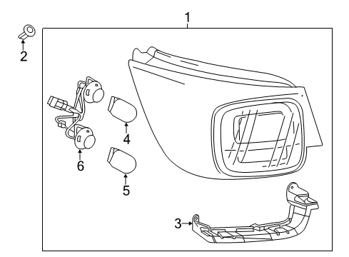 2014 Chevy Malibu Tail Lamp Assembly, Rear Driver Side Diagram for 23294318