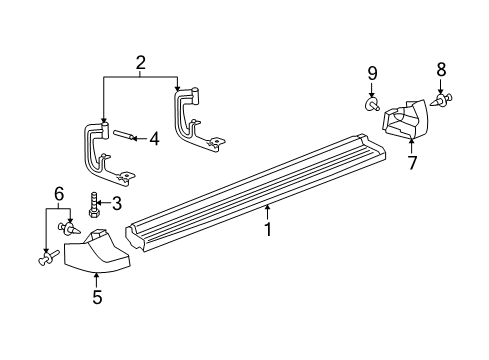 2006 Cadillac Escalade EXT Exterior Trim - Pillars, Rocker & Floor Diagram