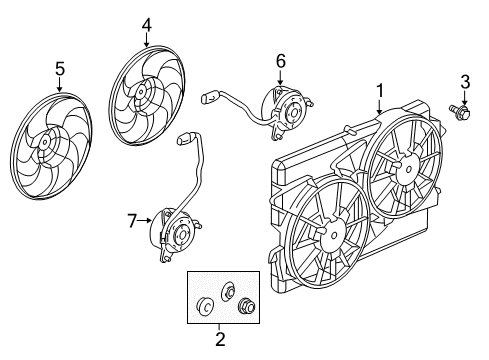 2012 Chevy Captiva Sport Fan Shroud Hardware Kit Diagram for 89019139