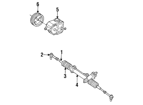 1987 Pontiac Bonneville P/S Pump & Hoses, Steering Gear & Linkage Diagram