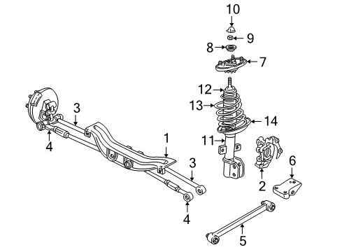 1997 Buick Regal Spindle Rod, Rear Diagram for 10329687