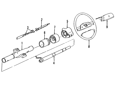 1990 Cadillac DeVille Steering Column, Steering Wheel & Trim Diagram