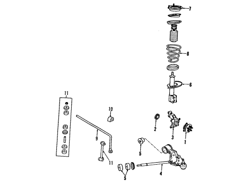 2004 Cadillac DeVille Front Suspension Components, Lower Control Arm, Ride Control, Stabilizer Bar Diagram