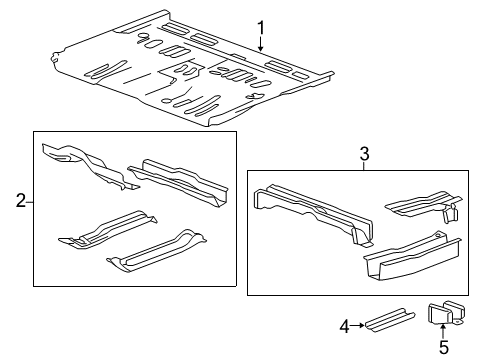 2010 GMC Terrain Pillars, Rocker & Floor - Floor & Rails Diagram