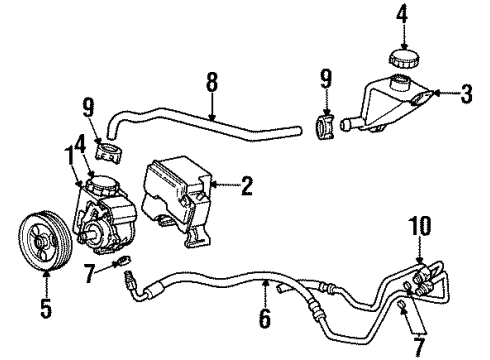 1995 Buick Riviera Power Steering Pump Diagram for 26043363
