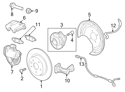 2024 Chevy Trax Hub Assembly, Rear Diagram for 13546940
