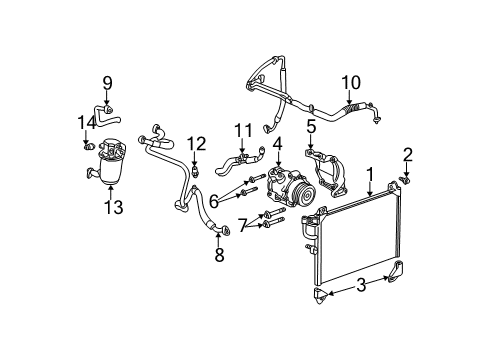 2005 GMC Envoy XL A/C Condenser, Compressor & Lines Diagram