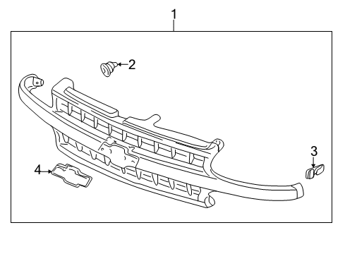 2005 Chevy Silverado 1500 Grille & Components Diagram 2 - Thumbnail